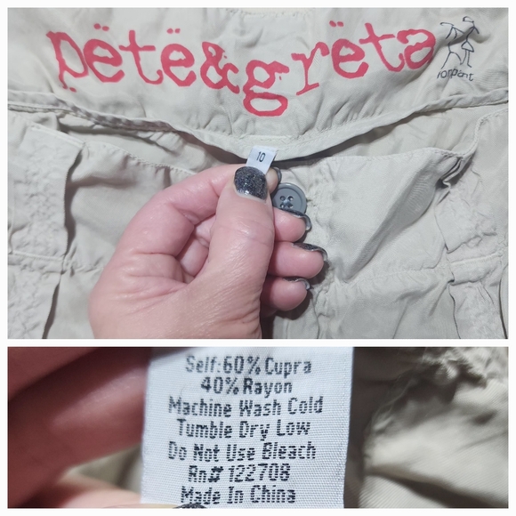 Pete & Greta By Johnny Was Marika Cream Color Cargo Pants - Picture 6 of 14